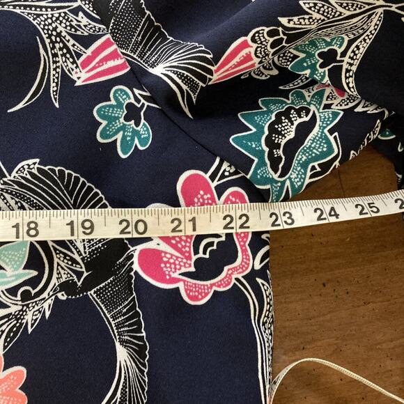 Banana Republic Women’s Floral Jacket Sz XL NWOT Navy Lined Bird Colorful - Picture 7 of 10